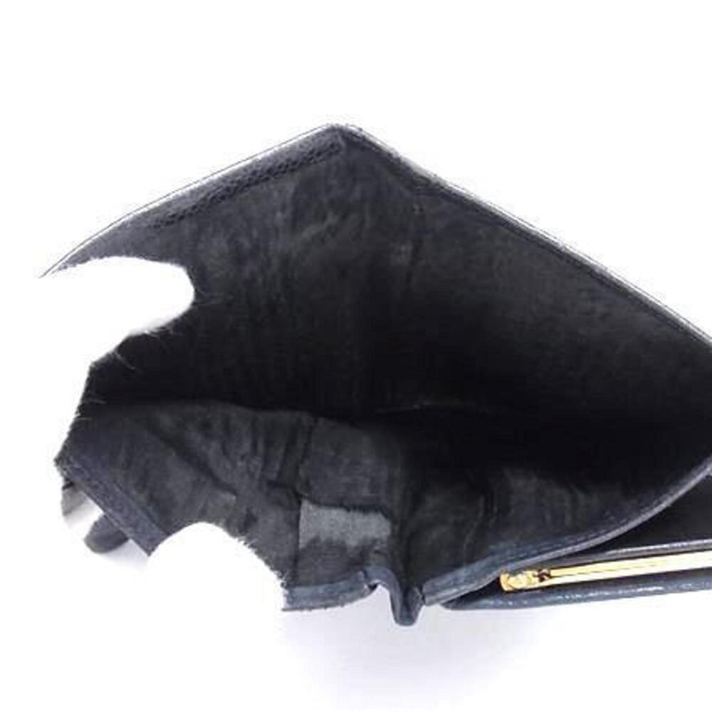 CHANEL Authentic Black Caviar Leather Logo Wallet - Picture 4 of 10